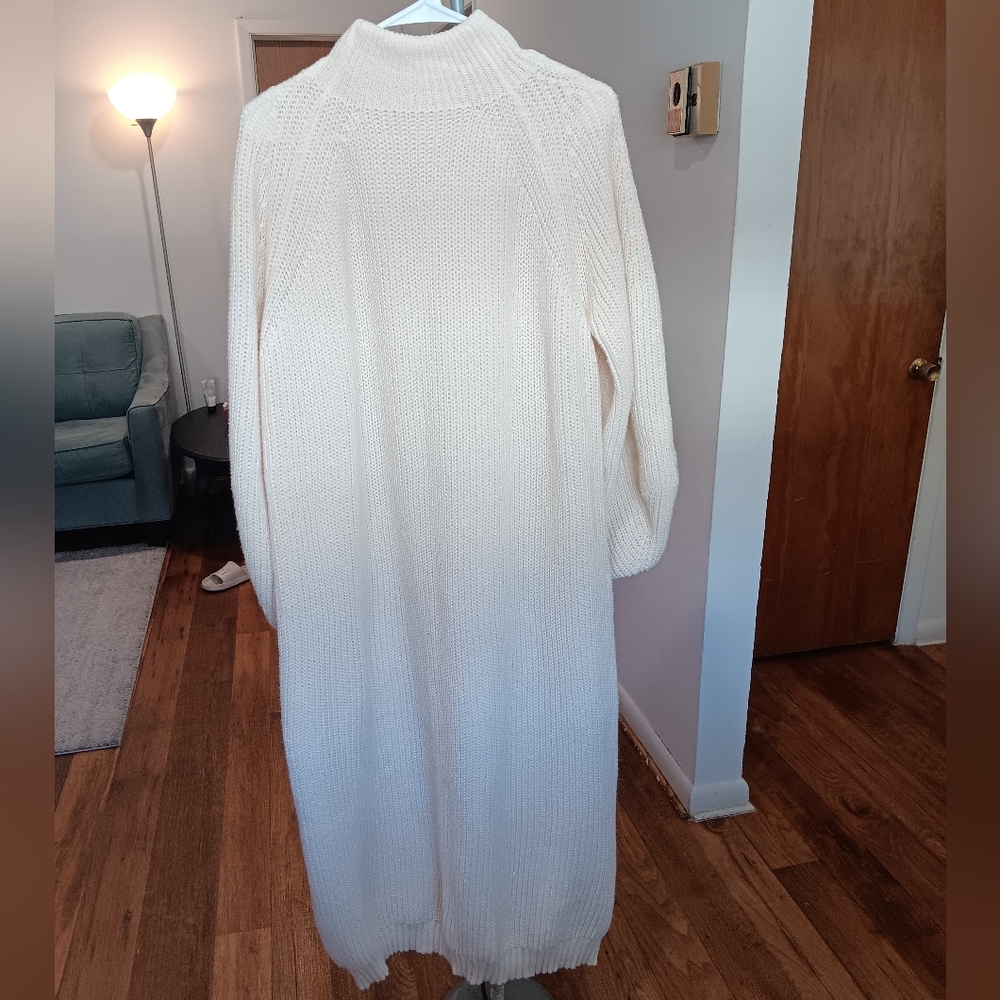 Shein Cream Textured Knit Sweater View 3